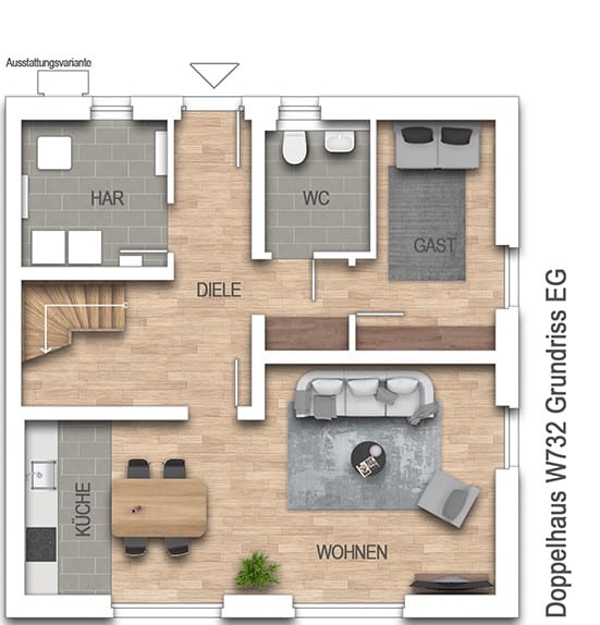 NEUBAU BRUNNTHAL - planen Sie jetzt Ihr neues Zuhause in Massivbauweise in wunderschöner Lage - ERDGESCHOSS