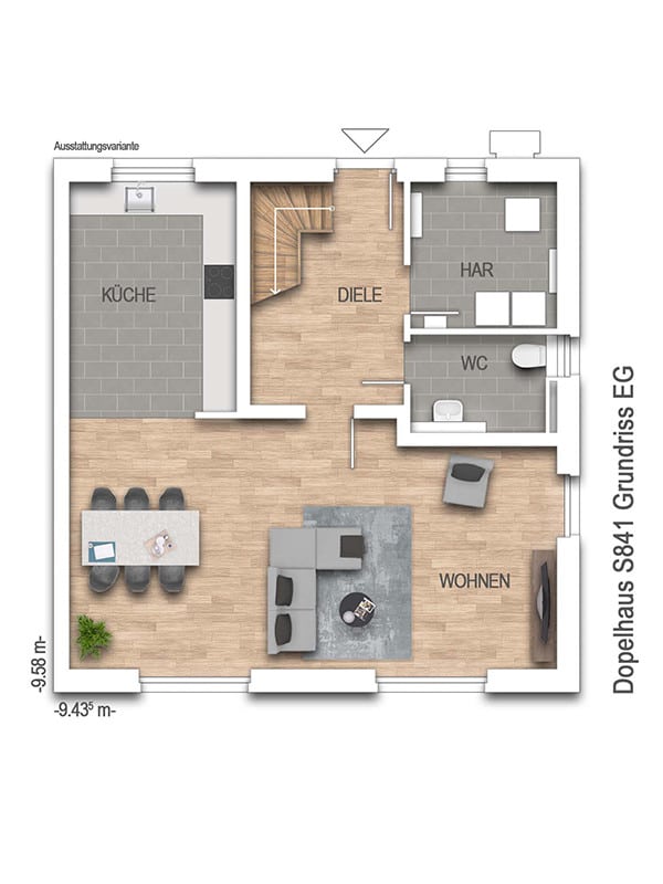 NEUBAU Jettenbach - planen Sie jetzt Ihr neues Zuhause in Massivbauweise in ruhiger und grüner Lage - ERDGESCHOSS