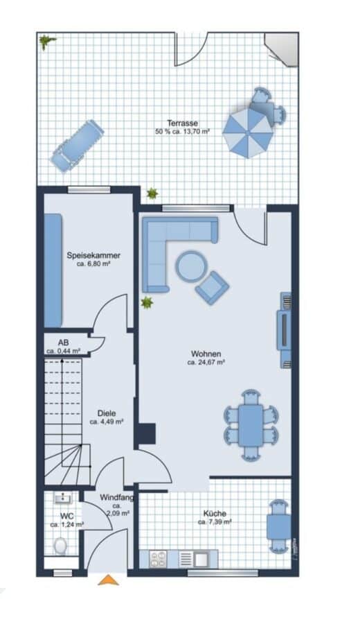 Modernes Reihenendhaus in grüner Lage von Untermenzing - perfekt für Familien - GRUNDRISS EG