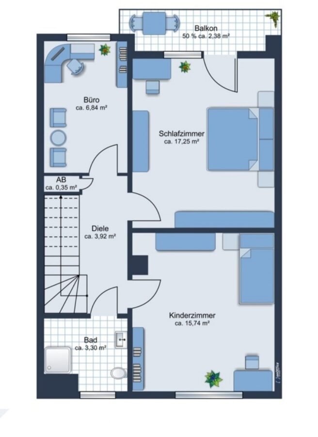 Modernes Reihenendhaus in grüner Lage von Untermenzing - perfekt für Familien - GRUNDRISS OG