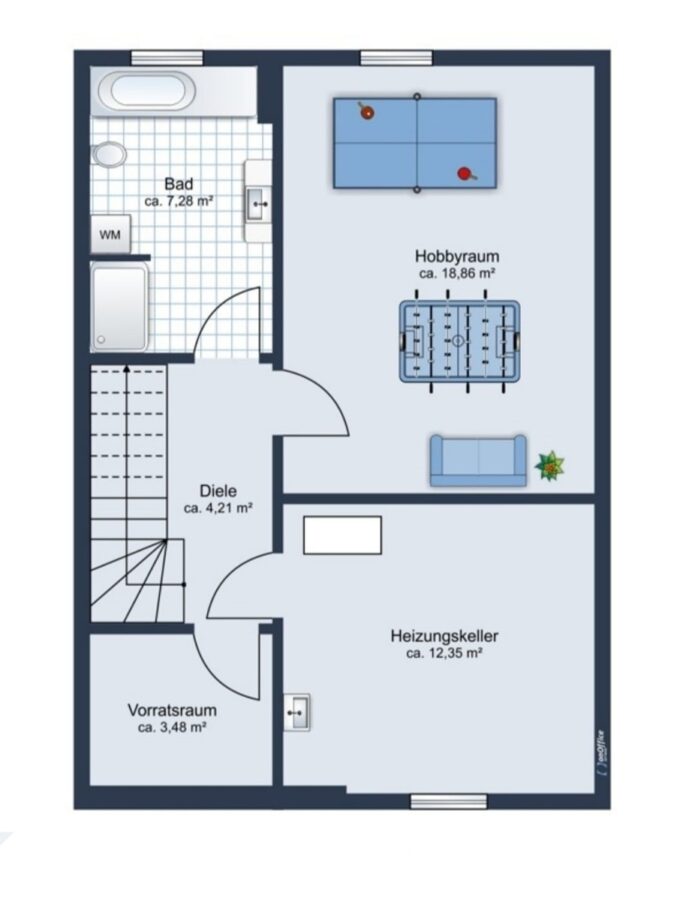 Modernes Reihenendhaus in grüner Lage von Untermenzing - perfekt für Familien - GRUNDRISS KELLER