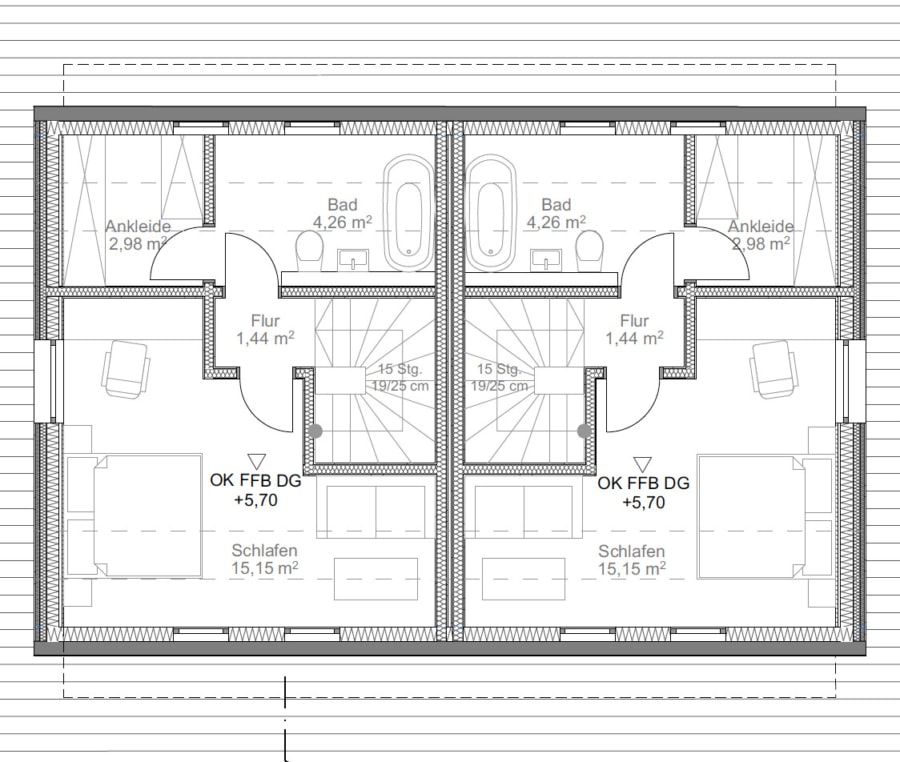 Dachgeschoss - Ramerberg - KfW 40+ Neubau-Doppelhaushälfte