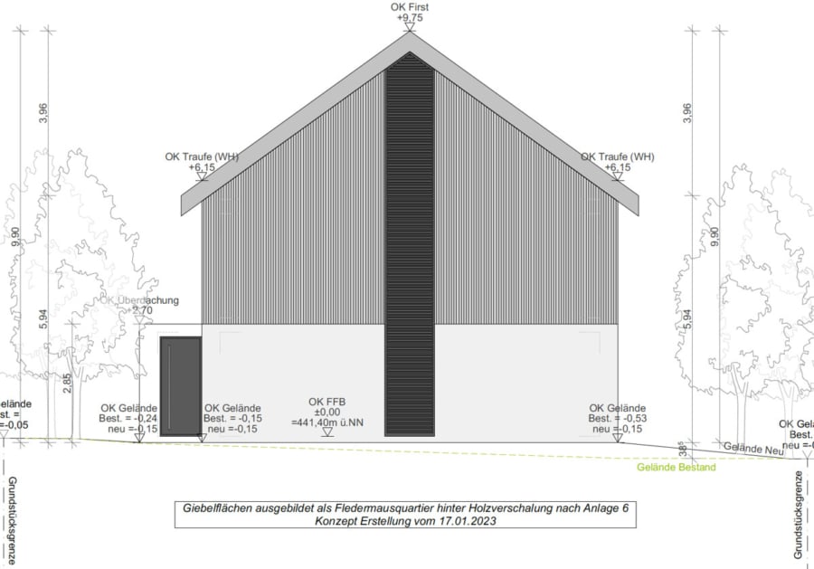 Seitenansicht - Ramerberg - KfW 40+ Neubau-Doppelhaushälfte