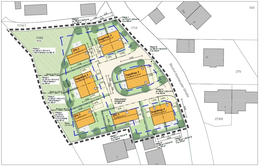 Parzellen - 3.900 m² - Attraktives Baugrundstück für 8 Doppelhaushälften und 3 Einfamilienhäusern