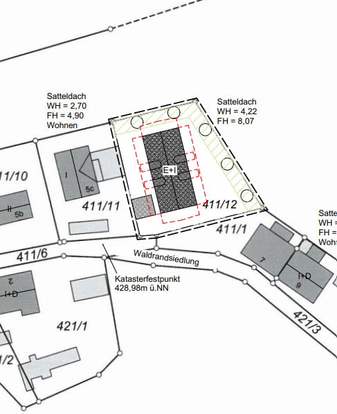 Baugrundstück in ruhiger Wiesenrandlage mit 1090m² Baugenehmigung für Ihr Haus bereits vorhanden - Jettenbach