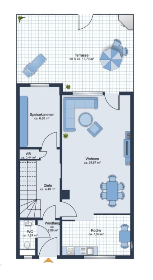 GRUNDRISS EG - Wohnen in grüner Lage von Untermenzing - modernes Reihenendhaus perfekt für Familien!