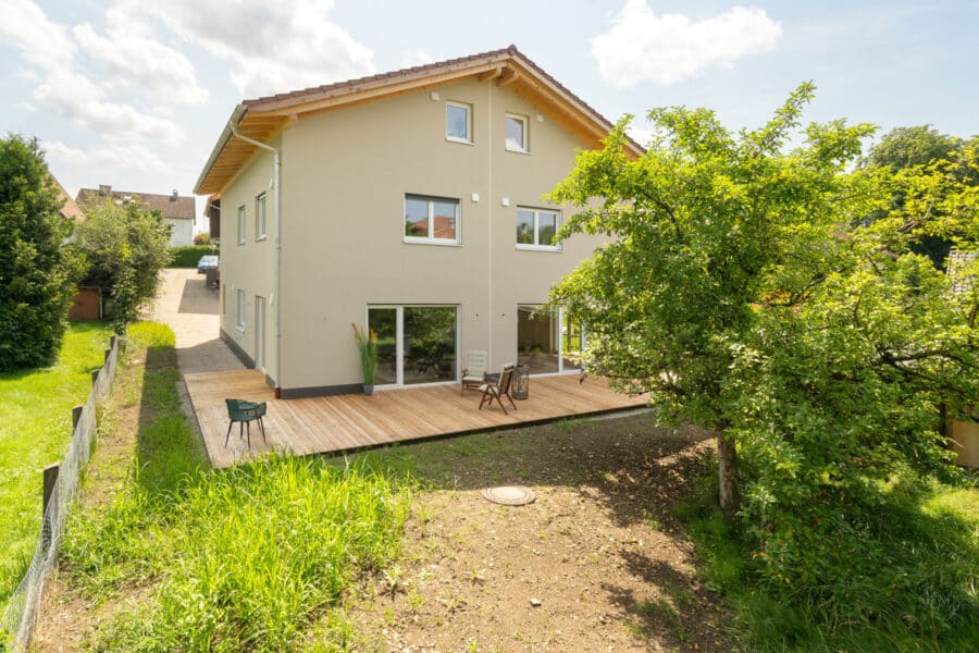 Neubau zum Sofortbezug! Moderne DHH im Herzen Edlings. Zukünftige S-Bahn in 300m Entfernung. - Garten