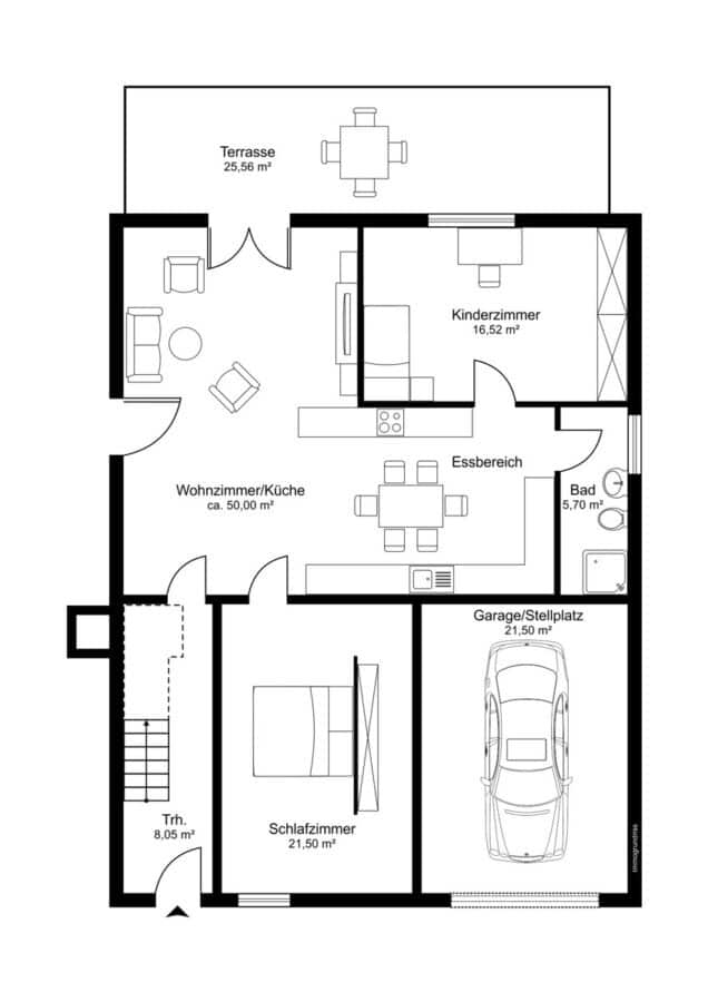 Großzügiges Einfamilienhaus in Edling- Baujahr 2012 Energieklasse B - Alternativer Grundriss EG