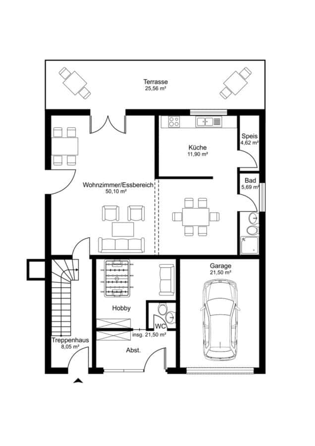 Großzügiges Einfamilienhaus in Edling- Baujahr 2012 Energieklasse B - ERDGESCHOSS