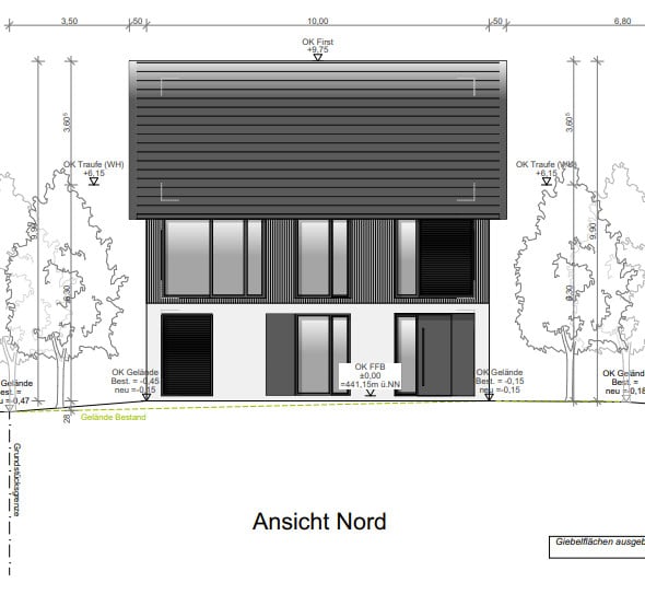 Ramerberg - Baugrundstück für ein Einfamilienhaus in ruhiger Bestlage - Ansicht Nord EFH