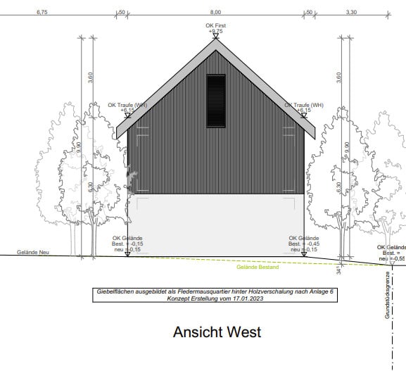 Ramerberg - Baugrundstück für ein Einfamilienhaus in ruhiger Bestlage - Ansicht West EFH