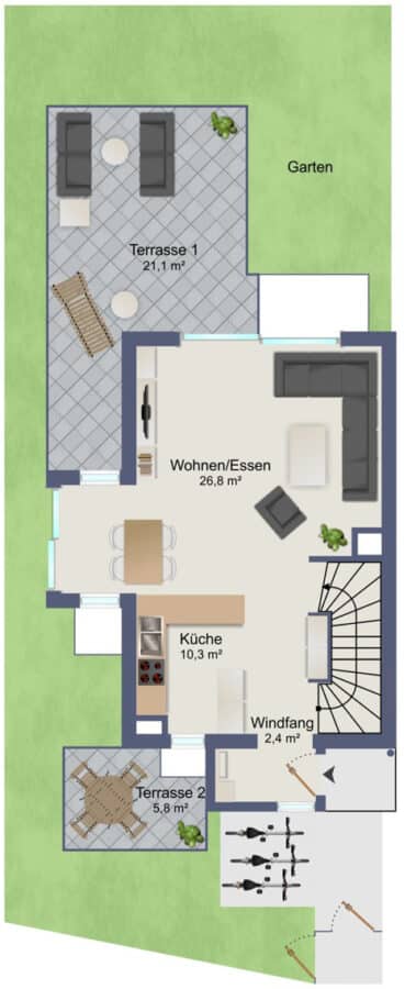 ERSTBEZUG! Neubau 2024 fertiggestellt - Großer Garten mit Waldblicklage - ERDGESCHOSS