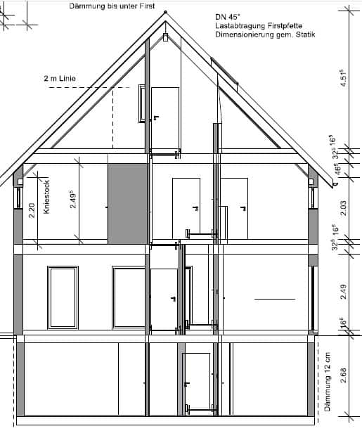 In perfekter Stadtwaldrand Lage, - Neubau einer Doppelhaushälfte - SCHNITT