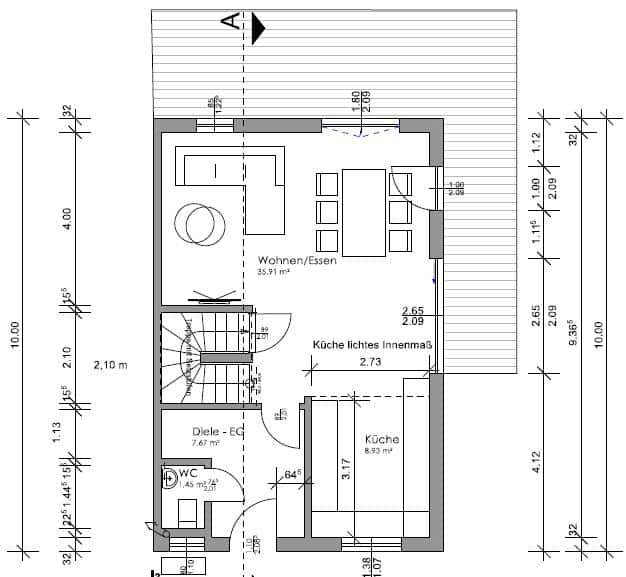 In perfekter Stadtwaldrand Lage, - Neubau einer Doppelhaushälfte - ERDGESCHOSS